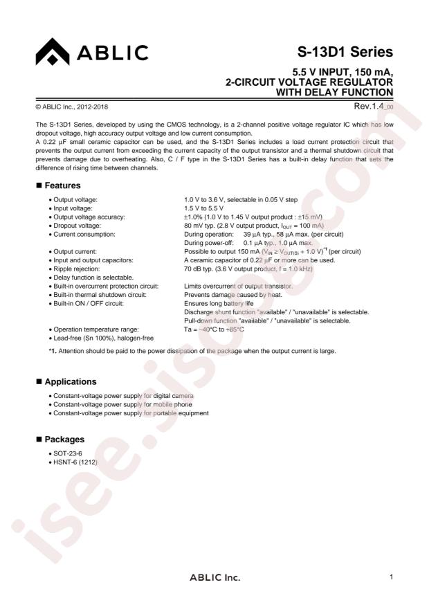 ABLIC S-13D1C1528-A6T2U3