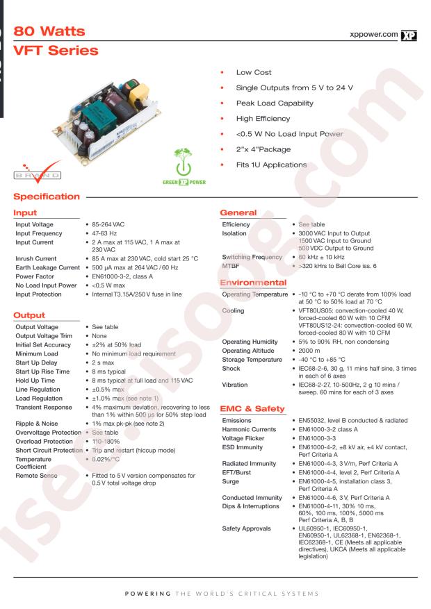 XP Power VFT80US12