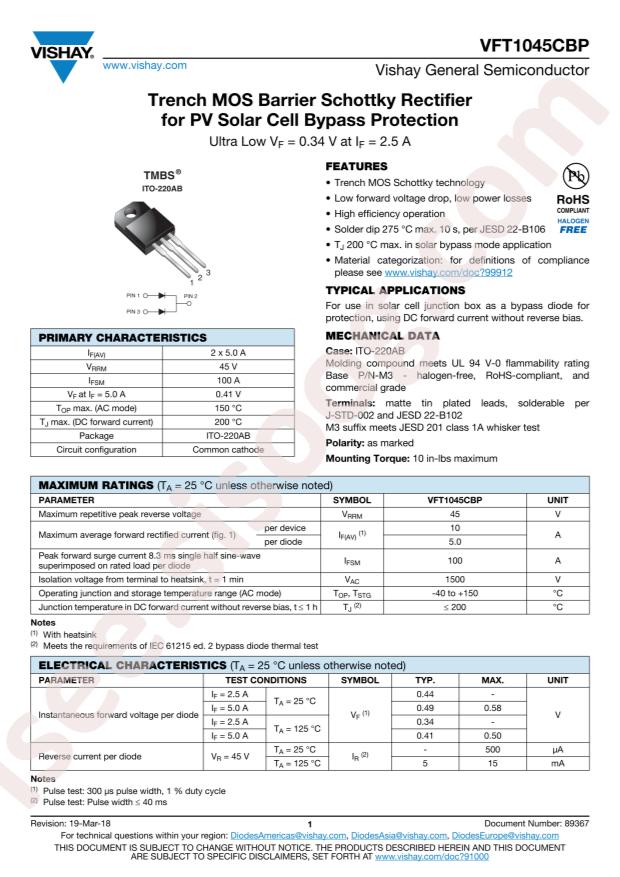 VISHAY VFT1045CBP-M3/4W