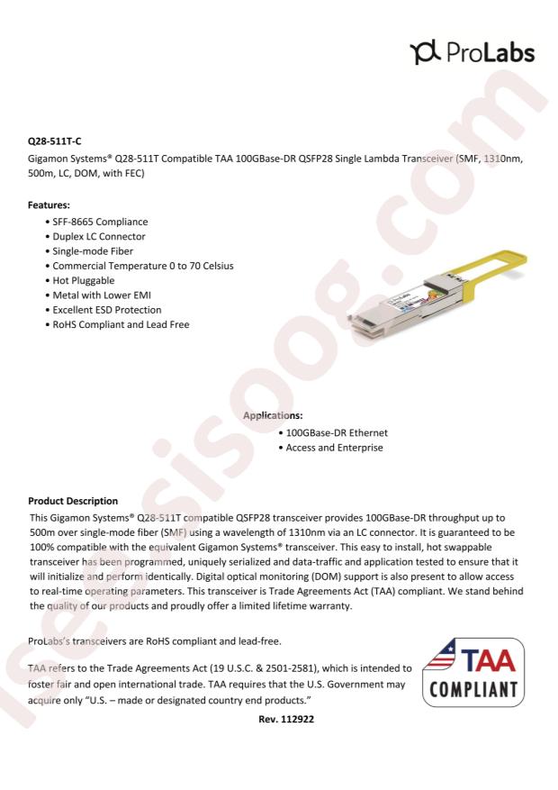ProLabs Q28-511T-C