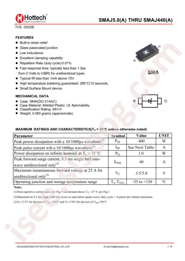 Guangdong Hottech SMAJ33CA