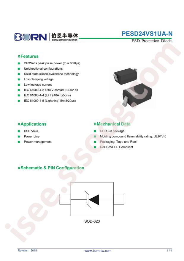 BORN PESD24VS1UA-N