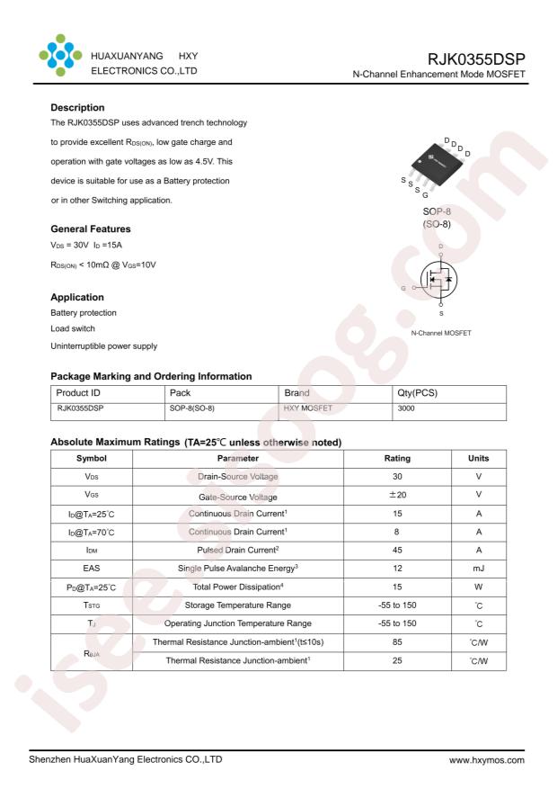 HXY MOSFET RJK0355DSP-HXY
