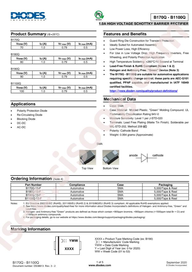 DIODES B180Q-13-F