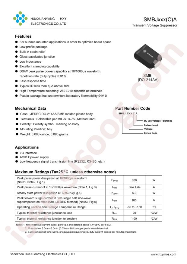 HXY MOSFET SMBJ20A