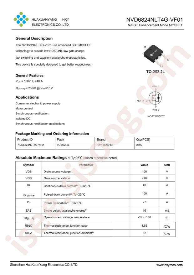 HXY MOSFET NVD6824NLT4G-VF01-HXY
