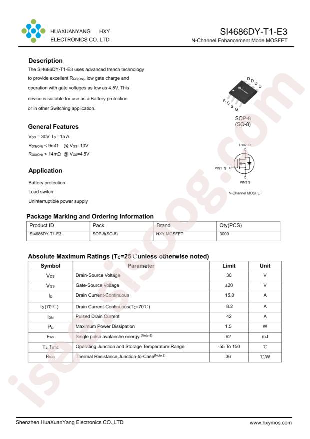 HXY MOSFET SI4686DY-T1-E3-HXY