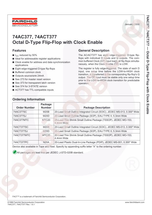 onsemi 74ACT377SCX