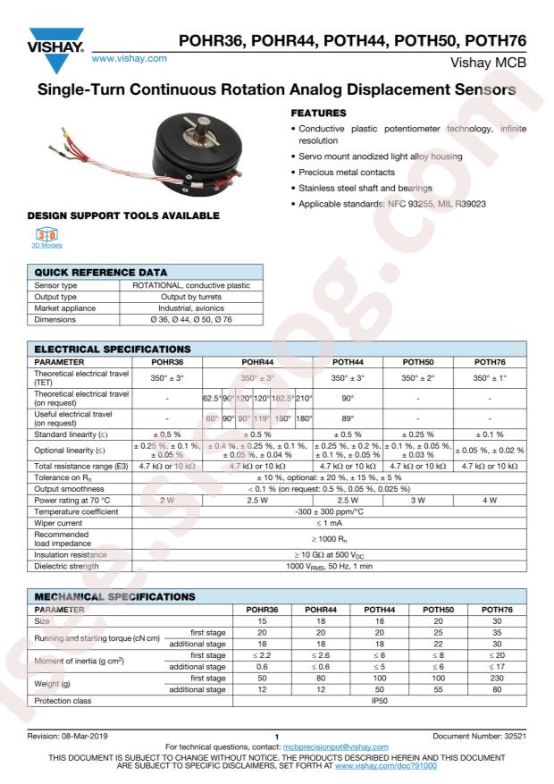 VISHAY POTH501222D350B