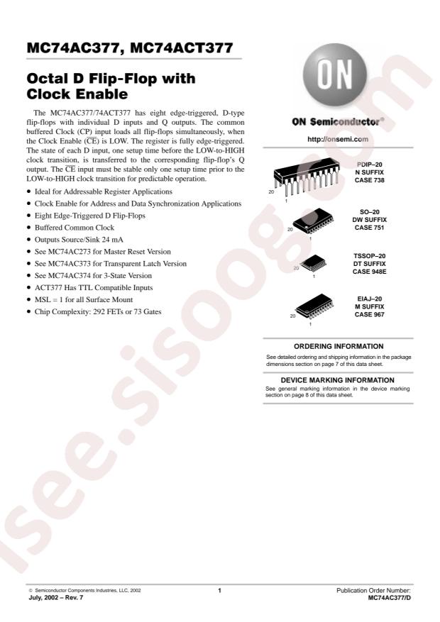 onsemi MC74ACT377ML1