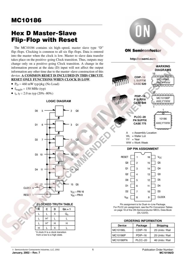 onsemi MC10186FN