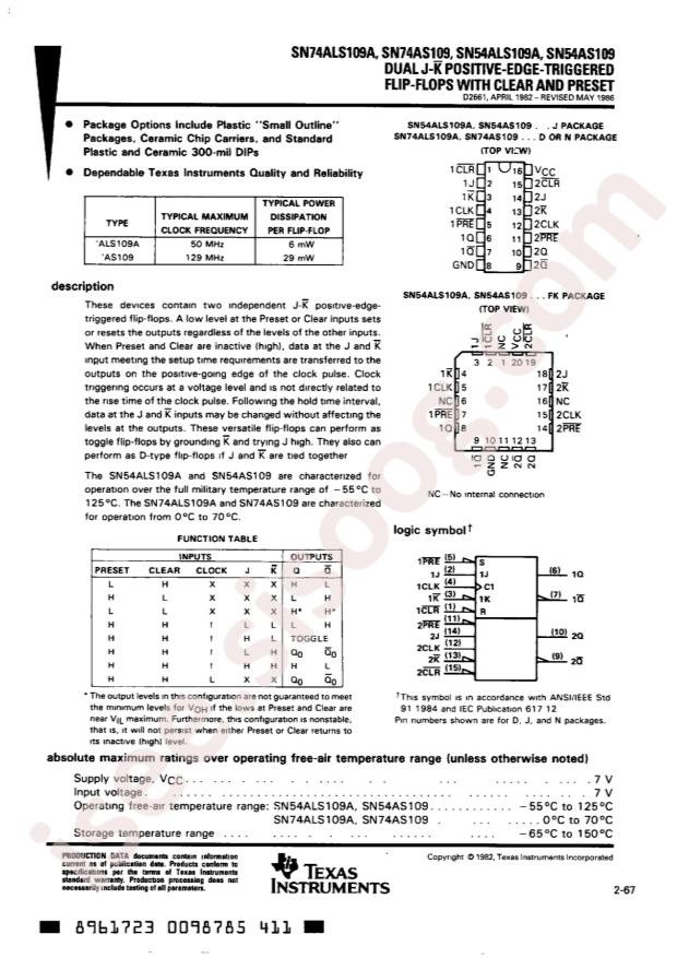 TI SN74AS109N
