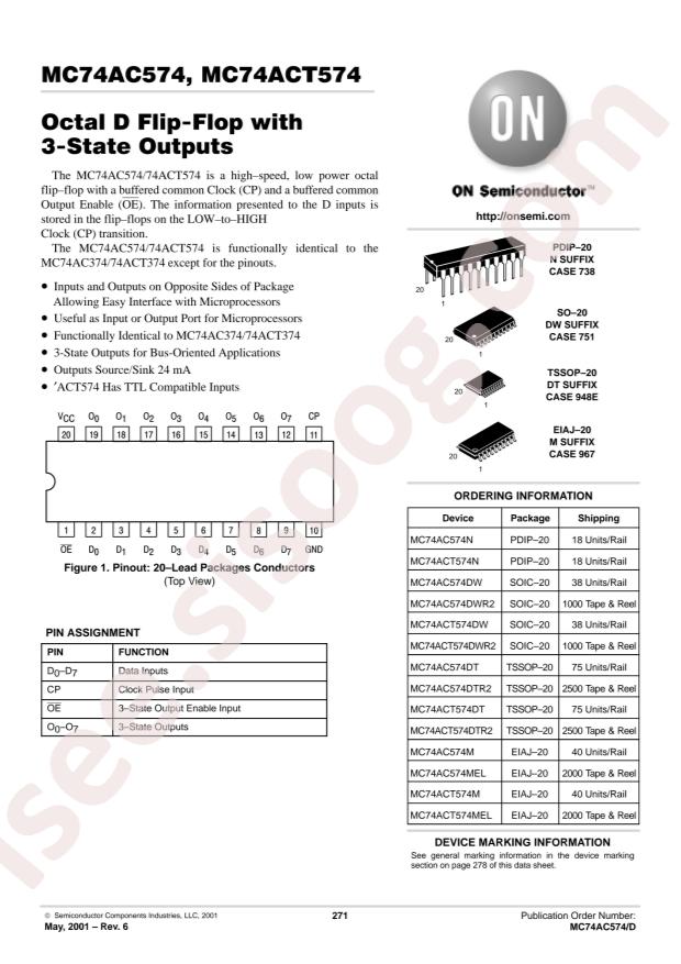 onsemi MC74ACT574ML1
