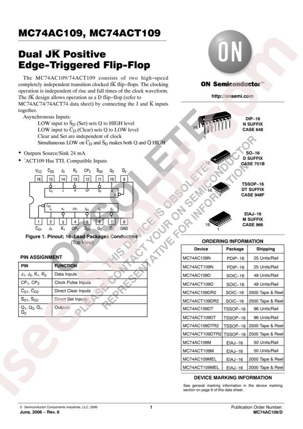 onsemi MC74ACT109N