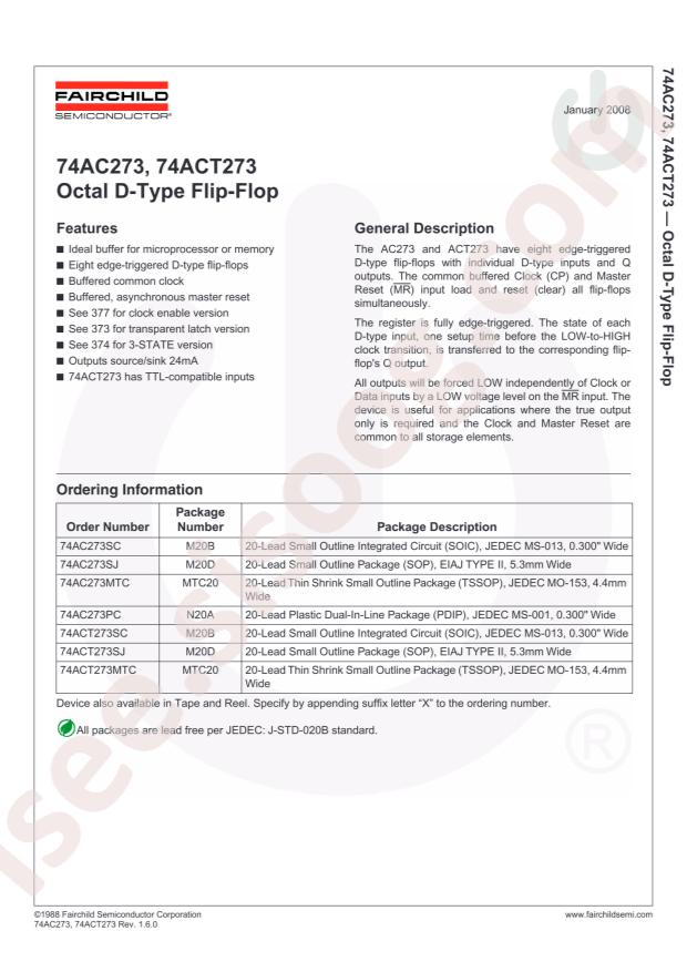 onsemi 74ACT273SC