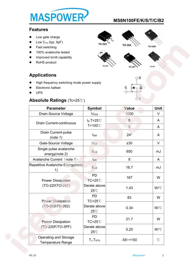 MASPOWER MS8N100FE