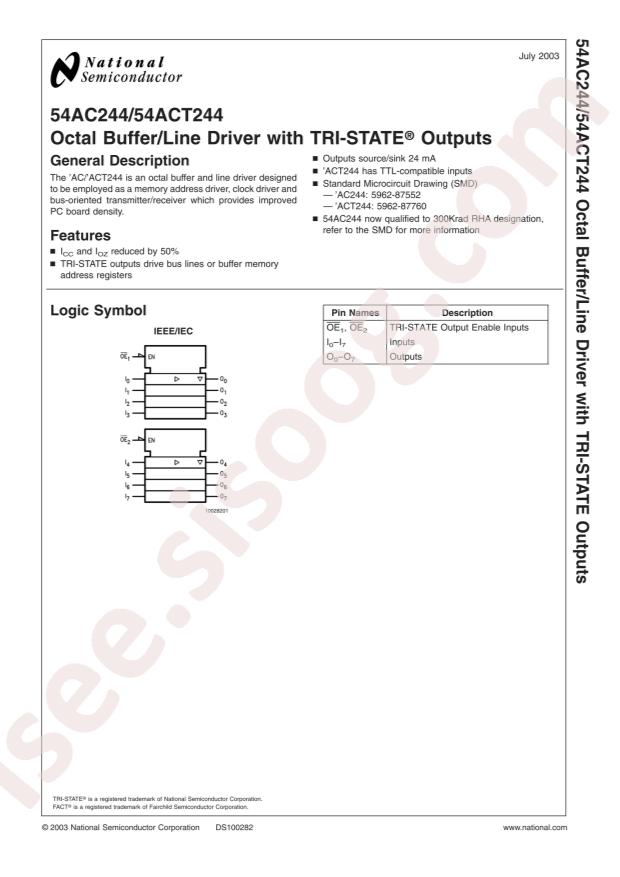 Rochester Electronics 54AC244/SSA-R