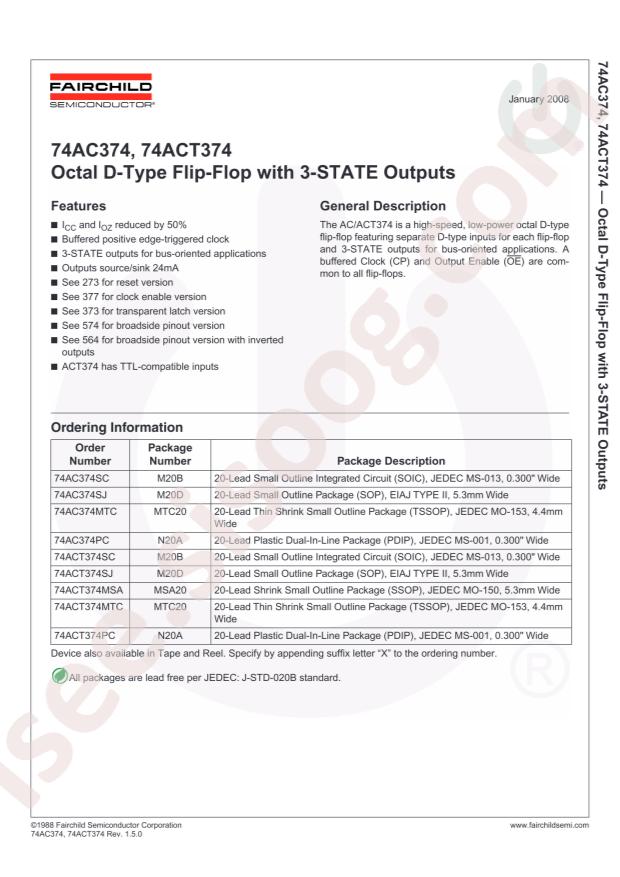 onsemi 74ACT374SCX