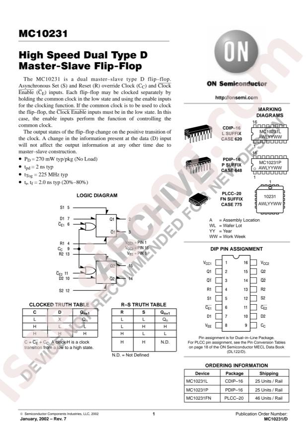onsemi MC10231L