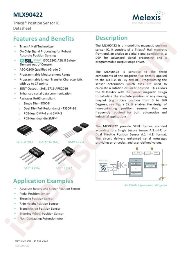Melexis MLX90422GVS-ADD-030-RX