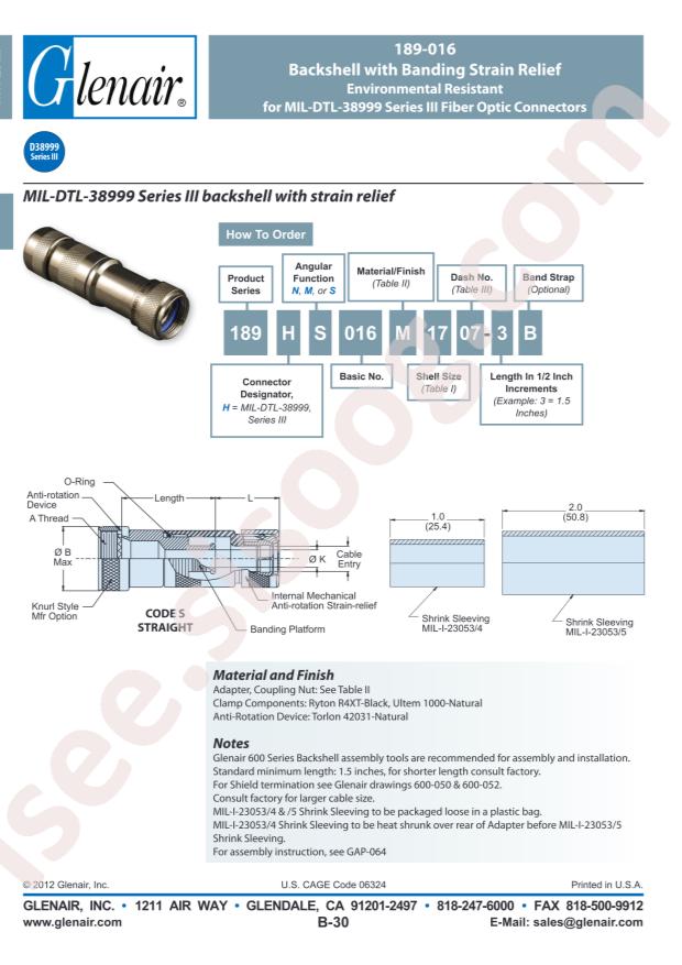 Glenair 189HS016M1507-3