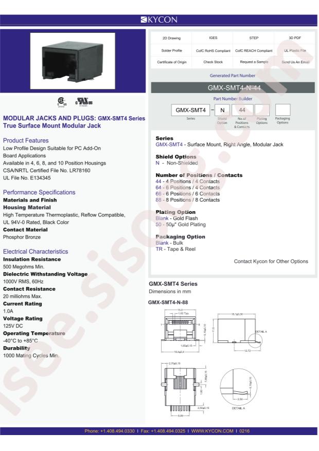 Kycon GMX-SMT4-N-44-TR