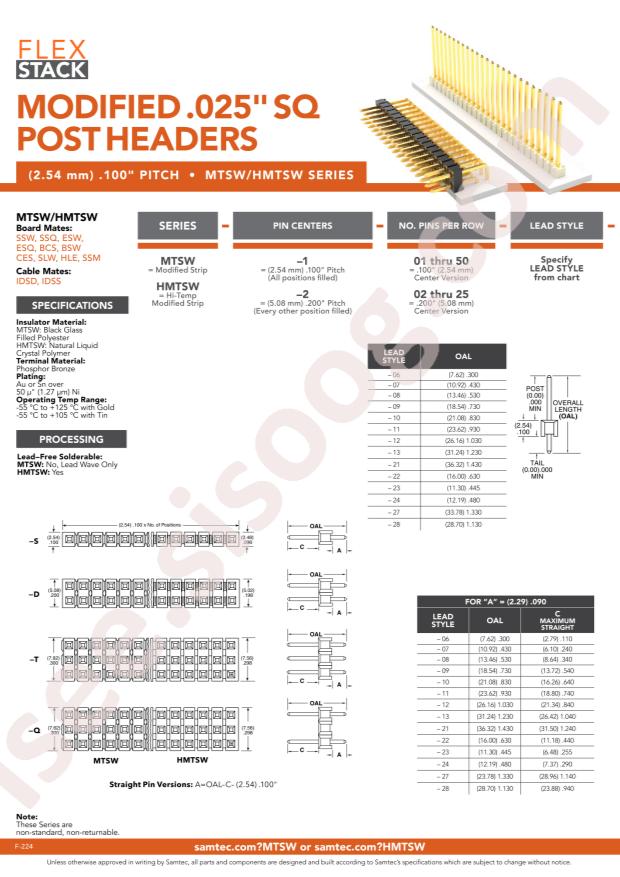 Samtec MTSW-130-07-L-D-200