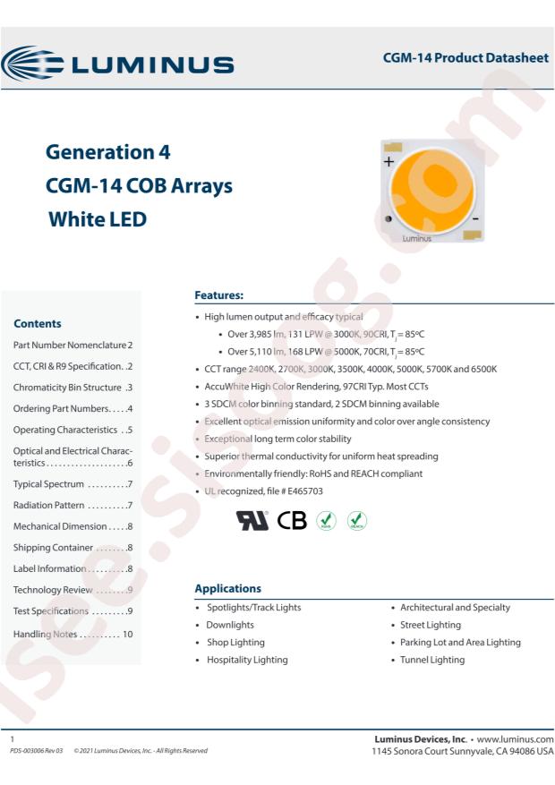 Luminus Devices CGM-14-50-80-36-AC40-F5-3