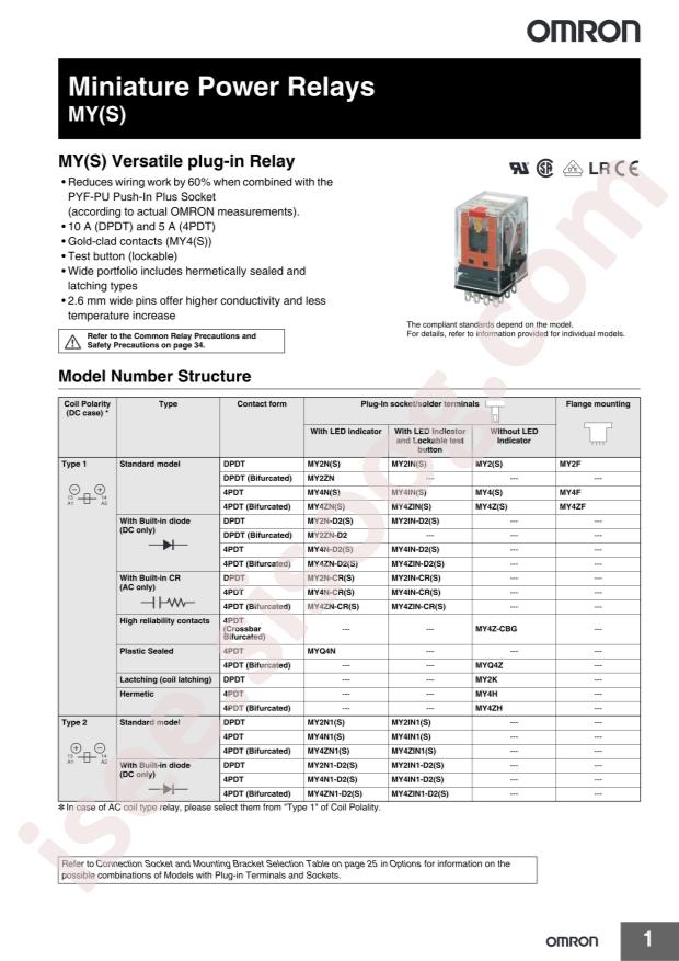 OMRON MY4N1 DC100/110 (S)