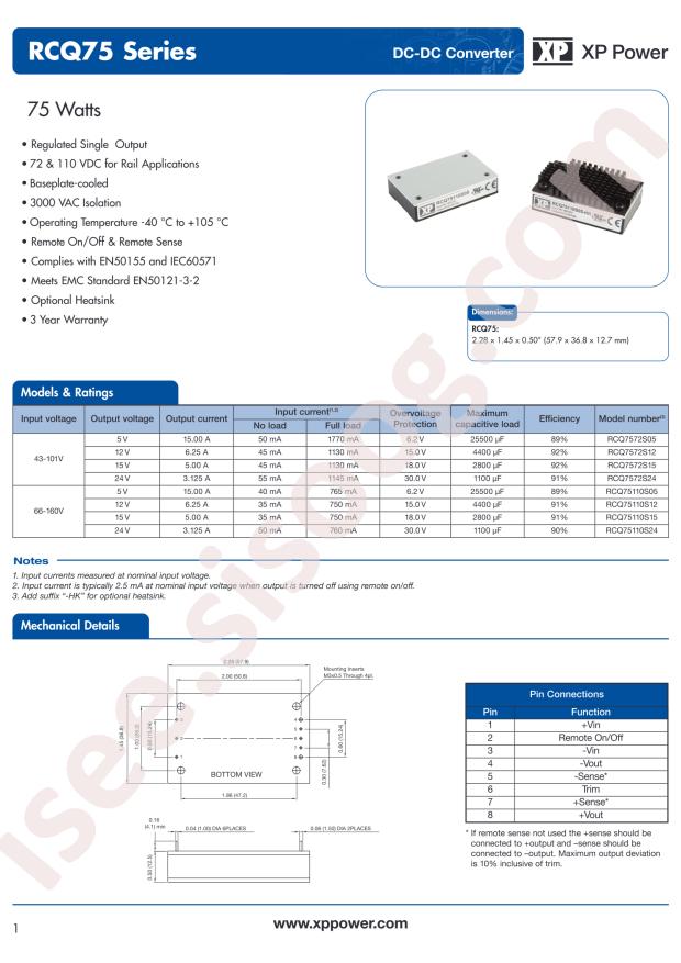 XP Power RCQ7572S15