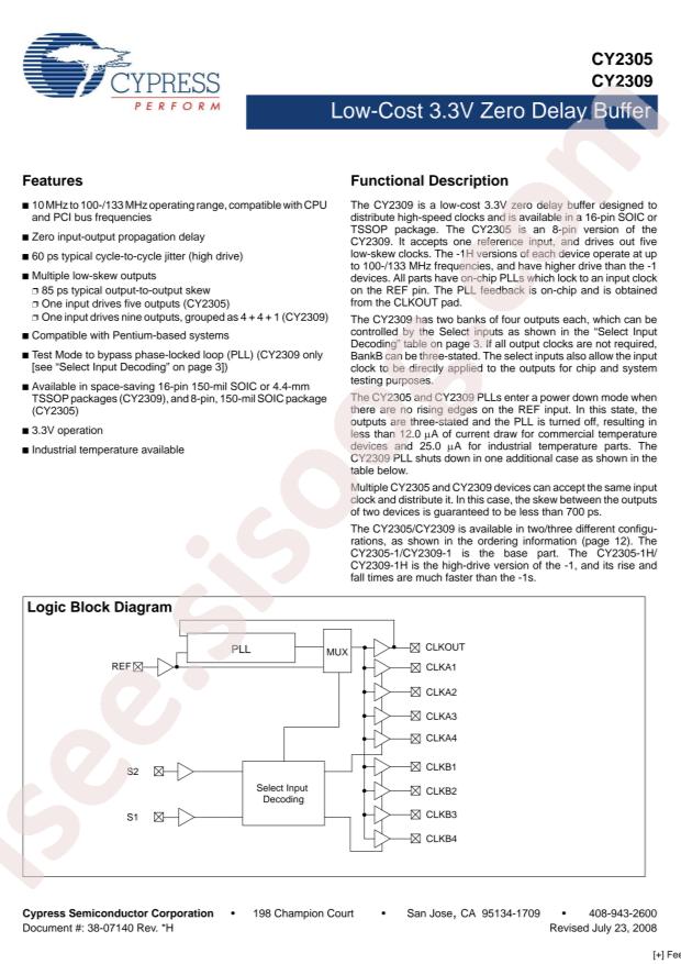 Infineon/CYPRESS CY2309ESXC-1H