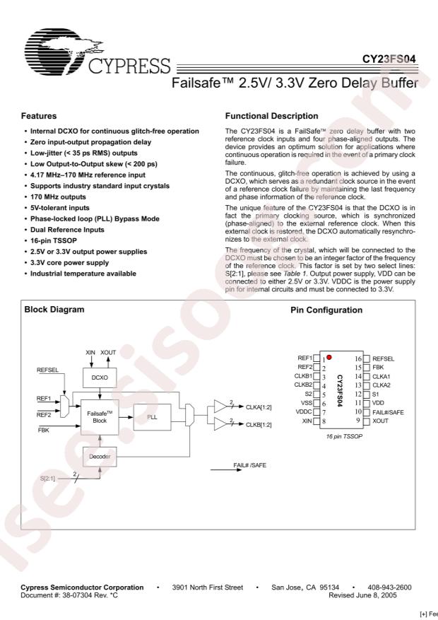 Infineon/CYPRESS CY23FS04ZC