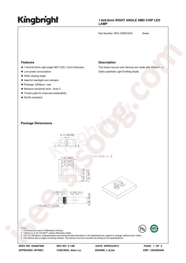 Kingbright KPA-1606CGCK