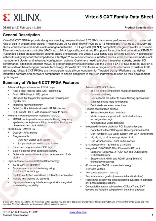 AMD/XILINX XC6VCX75T-1FFG784I