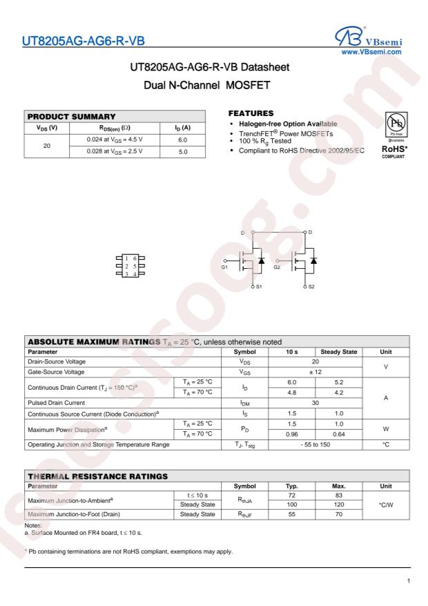 VBsemi Elec UT8205AG-AG6-R-VB