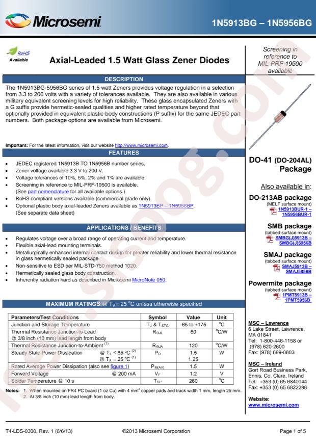MICROCHIP 1N5942