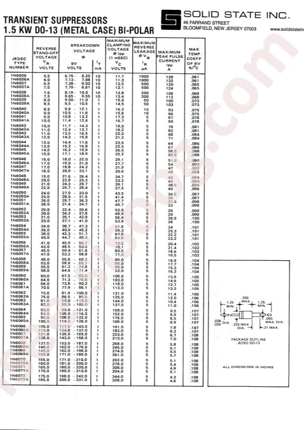 Solid State System 1N6063A