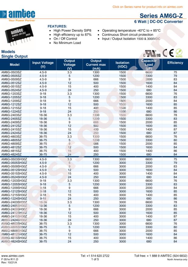 Aimtec AM6G-2415SZ