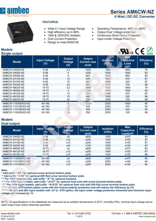 Aimtec AM6CW-2415S-NZ