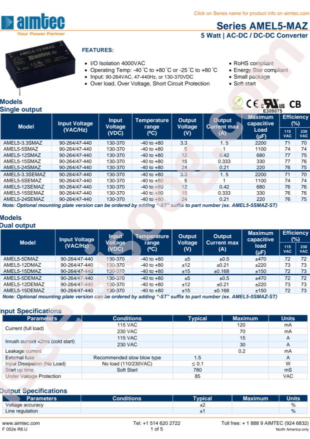 Aimtec AMEL5-5SEMAZ-ST