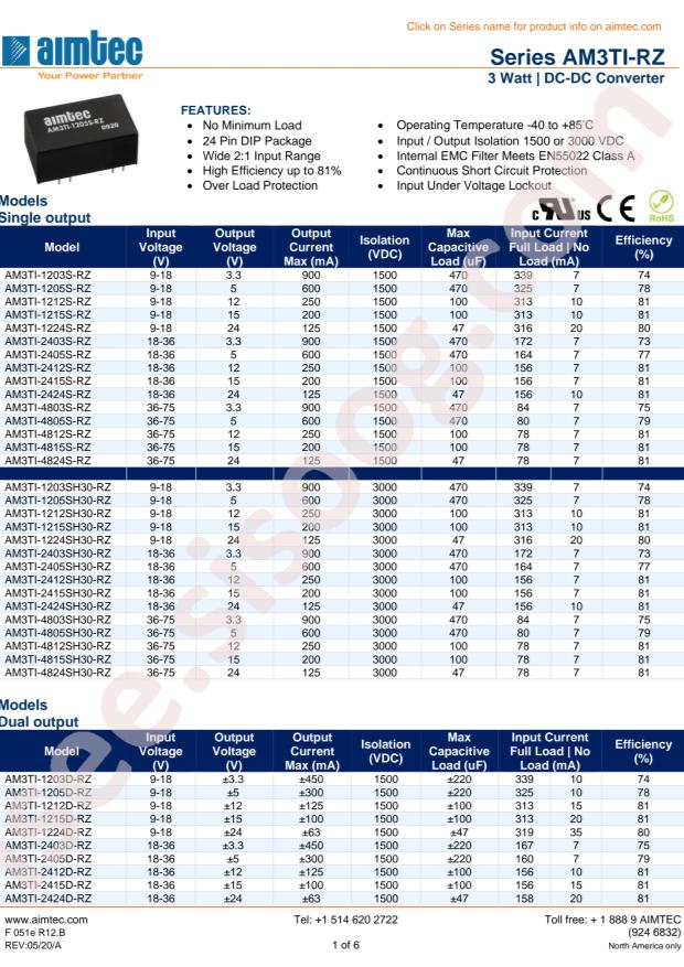 Aimtec AM3TIW-4812S-RZ