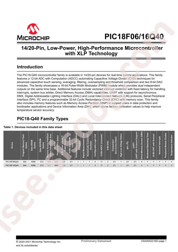MICROCHIP PIC18F16Q40-I/REB