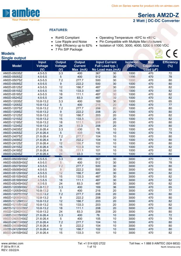 Aimtec AM2D-4812DH52Z