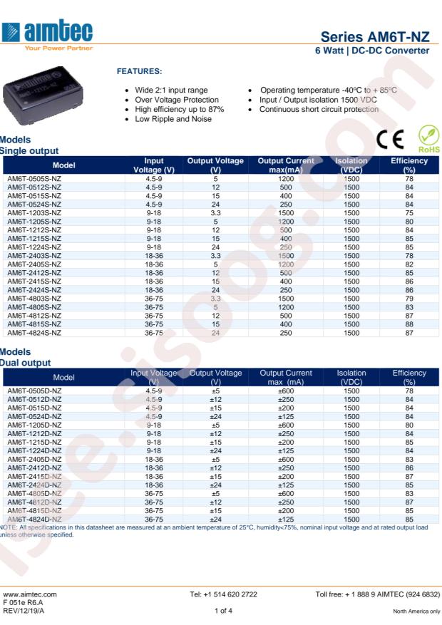 Aimtec AM6T-1215S-NZ