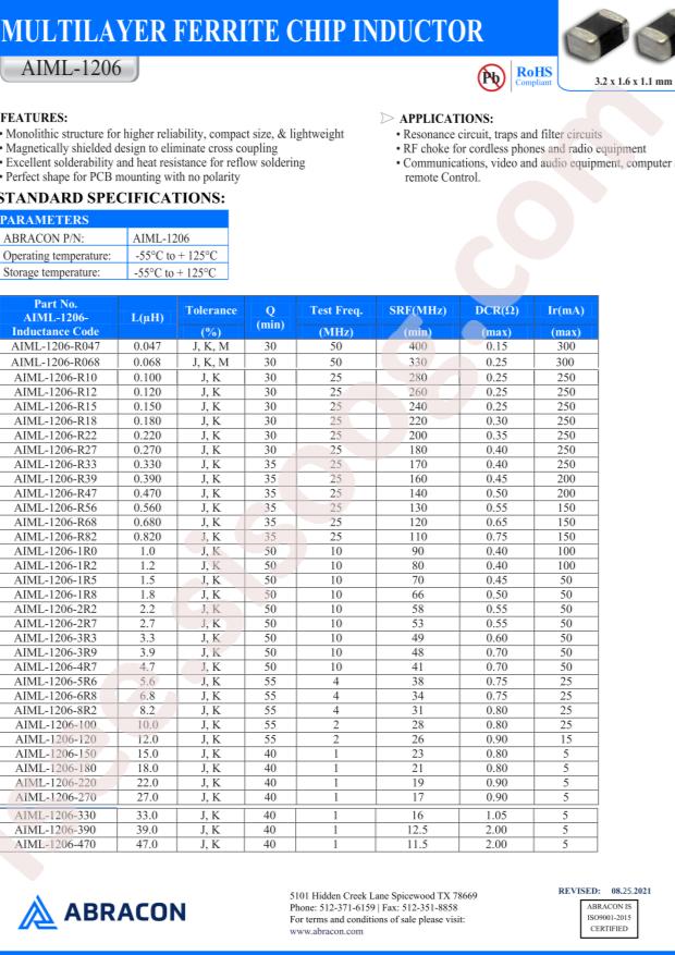 ABRACON AIML-1206-R39K-T