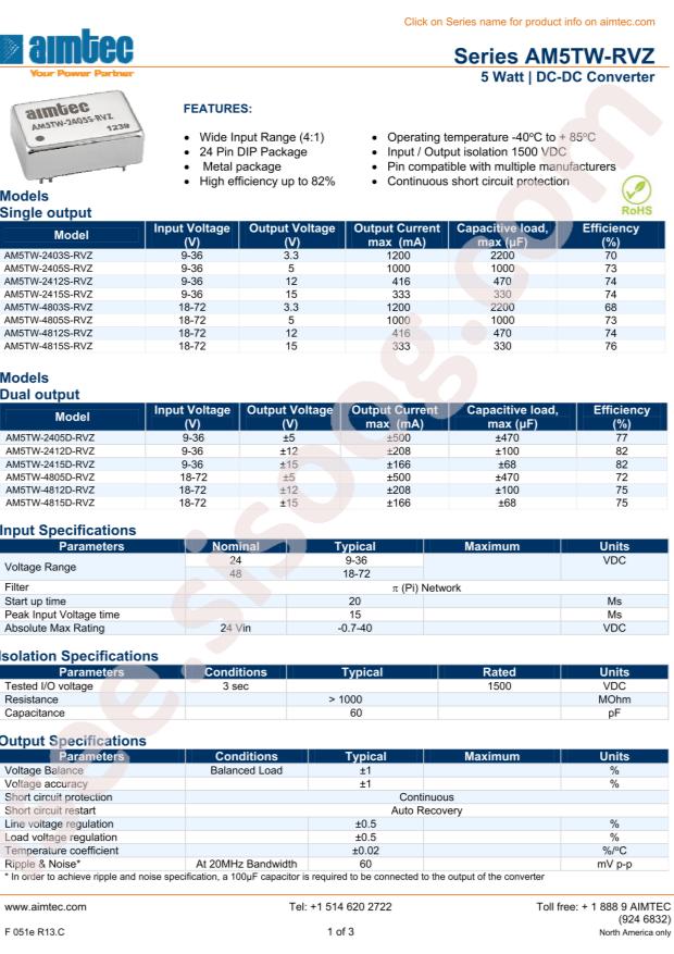 Aimtec AM5TW-4805D-RVZ