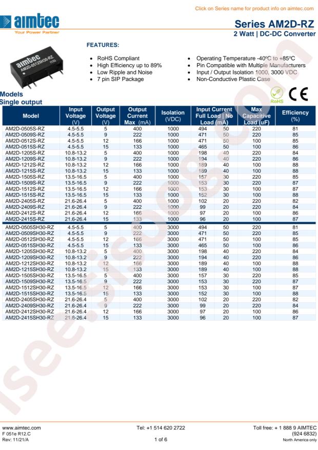 Aimtec AM2D-2415DH30-RZ
