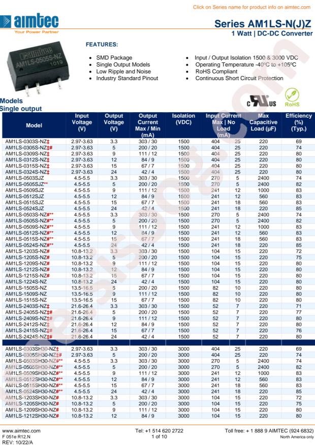 Aimtec AM1LS-2415DJZ