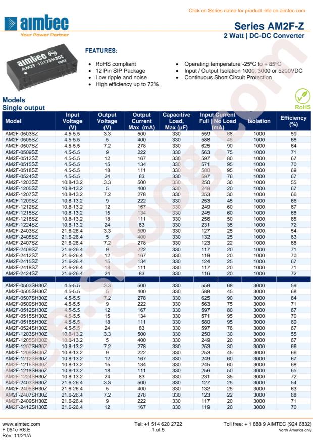 Aimtec AM2F-1215SH30Z