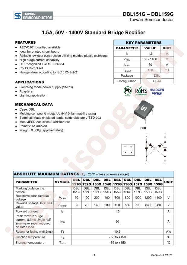 Taiwan Semiconductor DBL155G C1G